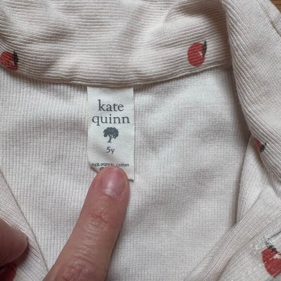 Kate Quinn Organics ivory apple short sleeve button up pocket shirt SIZE 5 - Picture 3 of 4